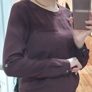 Ann Taylor purple long sleeve blouse xxs